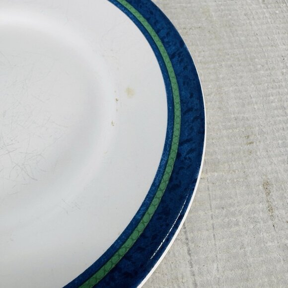 Pfaltzgraff ORLEANS Blue Green Vines Yellow Stoneware Round Saucers Set of 3 - Picture 11 of 14
